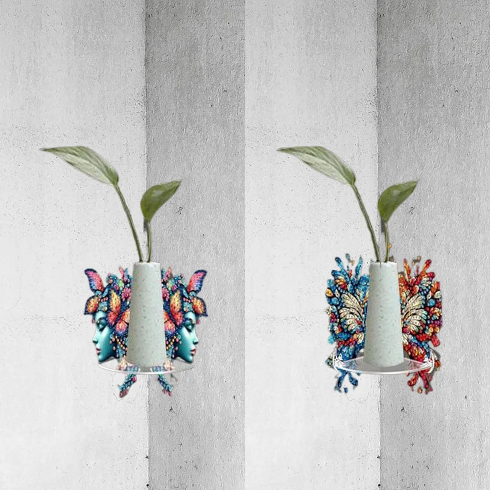 2pcs 2D Flat DIY Diamond Art Pendant DIY Home Decor Hanging Charm (Butterfly)