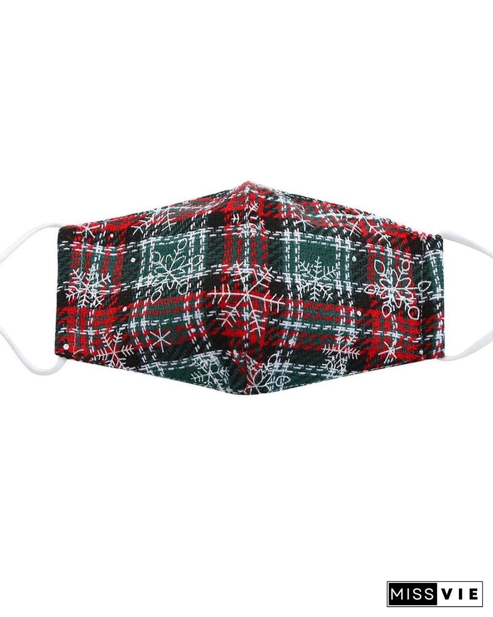 Christmas Plaid Snowflake Breathable Face Mask