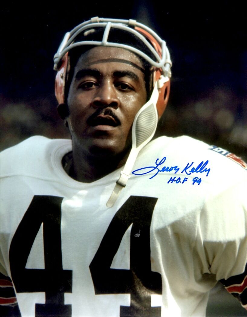 Autographed LEROY KELLY HOF CLEVELAND BROWNS 8X10 Photo Poster painting - w/COA