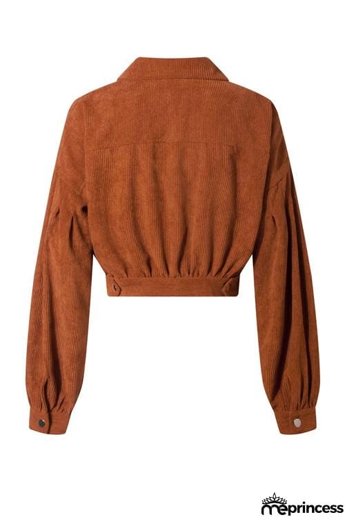 Button Puff Sleeve Short Jackets