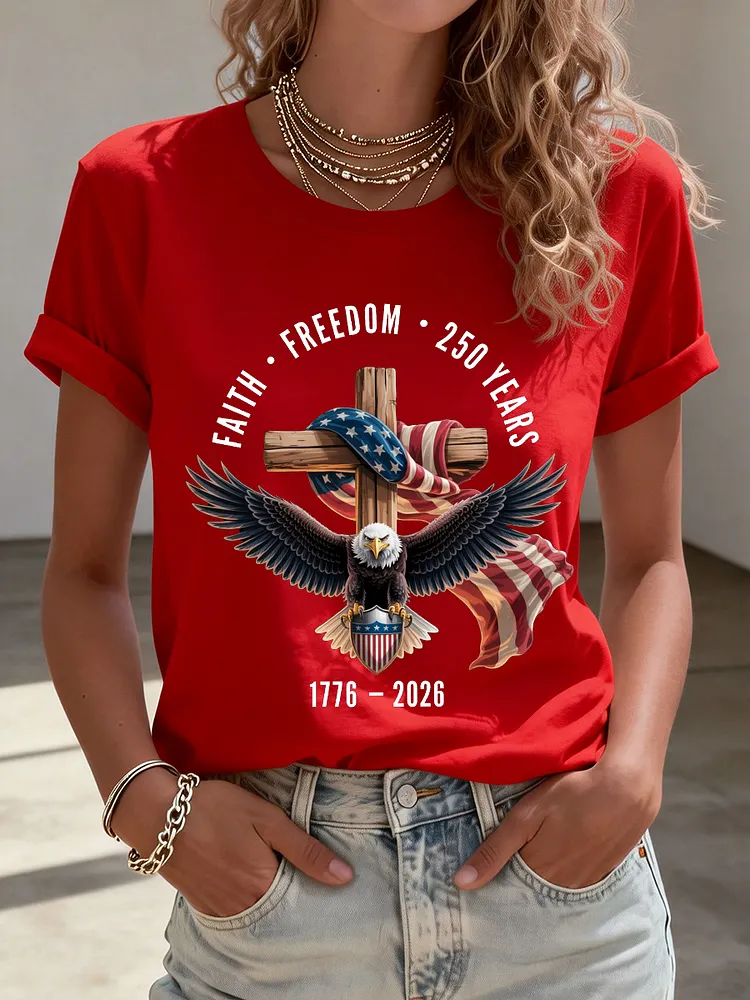 37Necklaces Women's 250th Anniversary Print T-Shirt