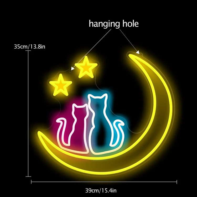 Animal Neon Sign Cat Moon Neon Signs Ramadan Decor Neon Lights Anime Neon Sign Room Decor Neon Lights Signs Wall Decor Home Party Kids Or Girls Room Decor