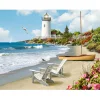 Lighthouse By The Sea  | Full Round Diamond Painting Kits