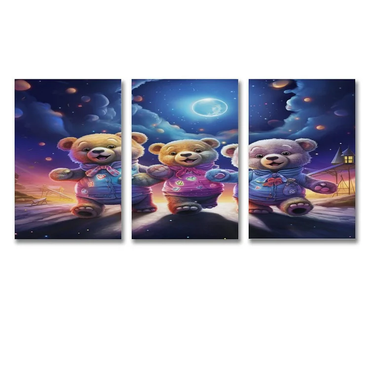 3 Panel Hanging Posters Vertical ANIMAL BEAR   customized, personalized, gift