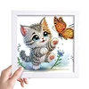5D DIY Partial Special Shaped Drill Diamond Painting Kit Cat Decor With Frame Kit 18x18cm