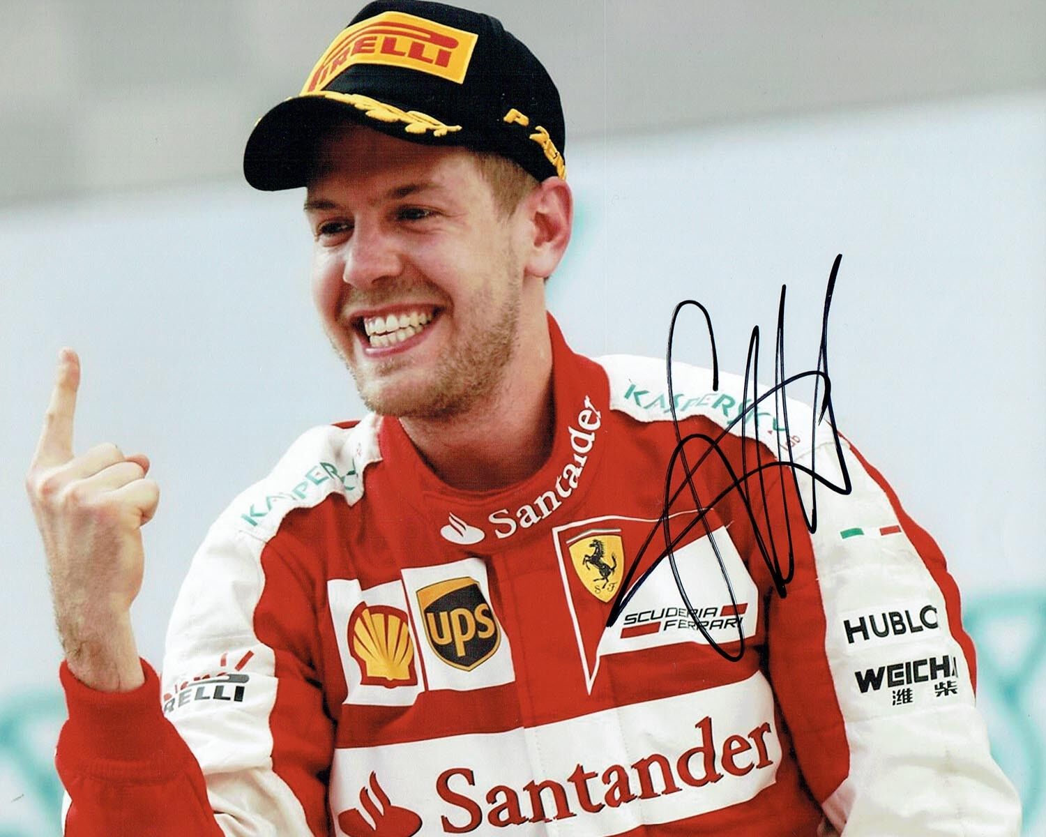 Sebastian VETTEL 2017 SIGNED AUTOGRAPH 10x8 Ferrari Photo Poster painting A Formula 1 AFTAL COA