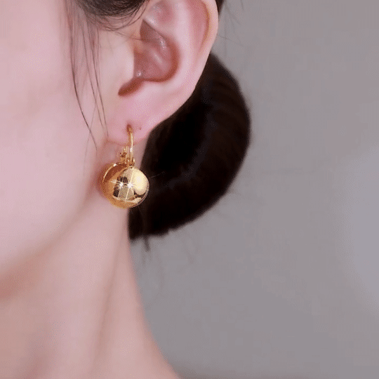 Fashion Gold Ball Earrings
