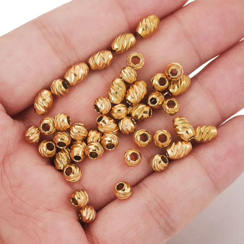 10 PCS/Package Diameter 5mm Hole 2~2.9mm 304 Stainless Steel Solid Color Polished Beads