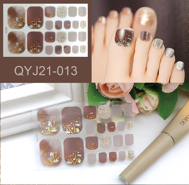 Explosions Foot Nail Stickers Summer Toenail Stickers Bronzing Imitation Diamond Nail Stickers Waterproof Foot Stickers