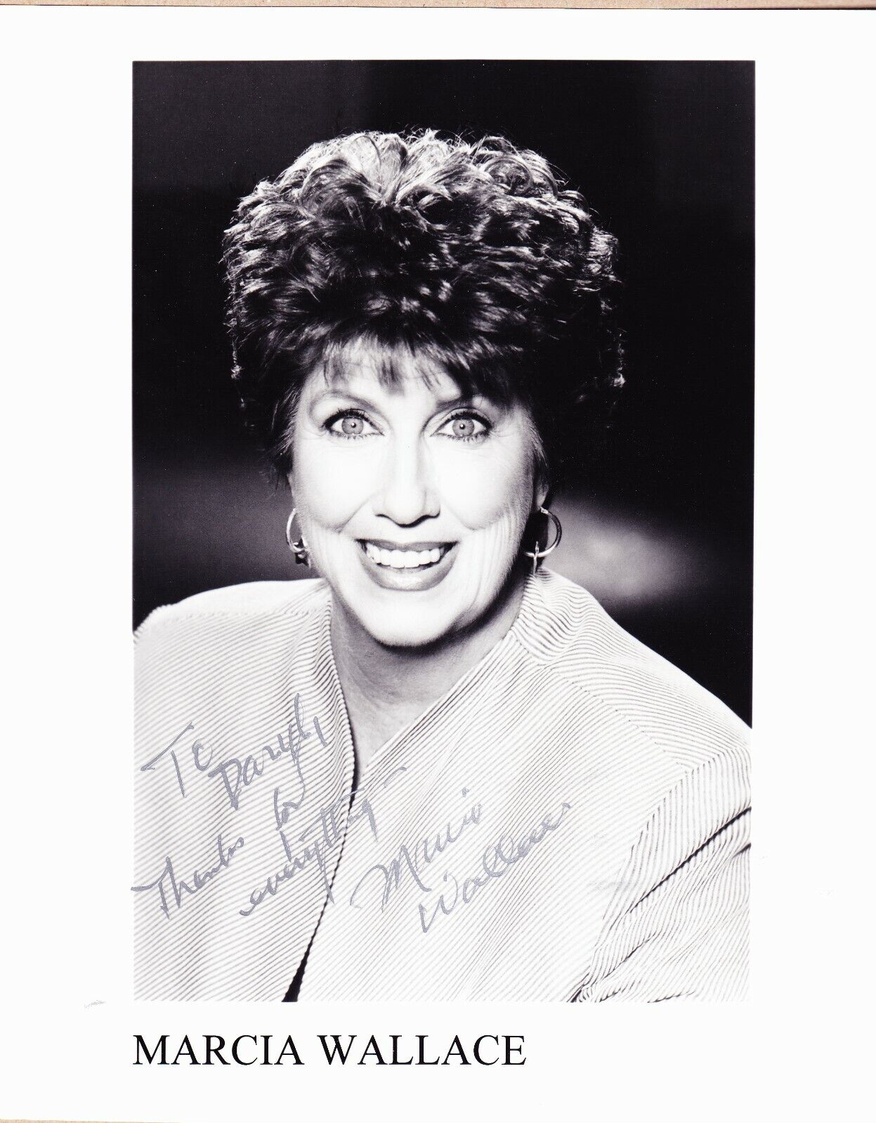 Marcia Wallace signed 8x10 inches BW Photo Poster painting (DEC)-Bob Newhart Show