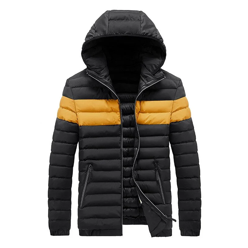 Winter Parka Men\'s New Warm and Windproof Cotton Jacket Men\'s Windproof Casual Fashion Pure Color Parka Men