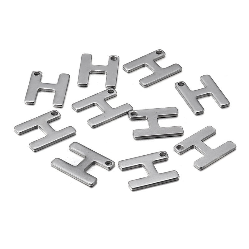50 Pcs/package Minimalist Letter Stainless Steel Pendant Jewelry Accessories