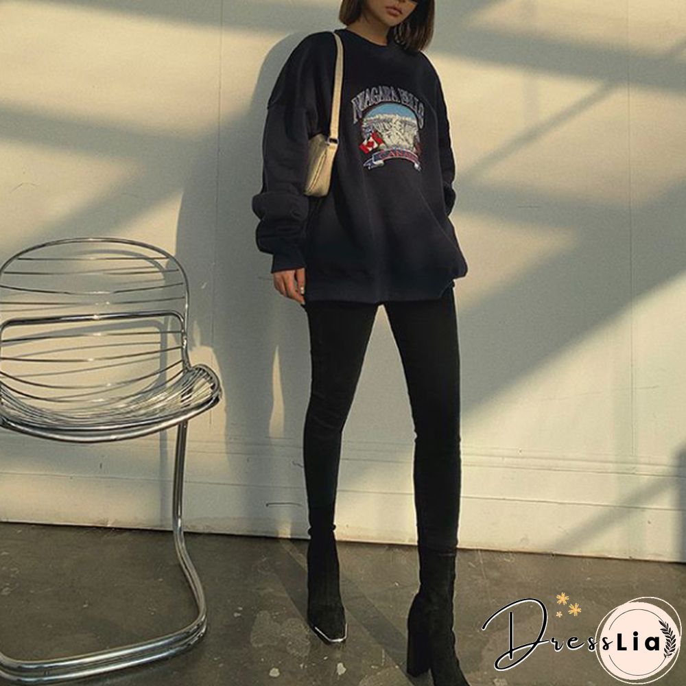 Black Round Neck Pullover Sweater