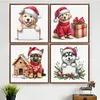 12pcs Christmas Puppy-11CT Stamped Cross Stitch Set 12.5*12.5cm/4.92*4.92in tapestrymarket