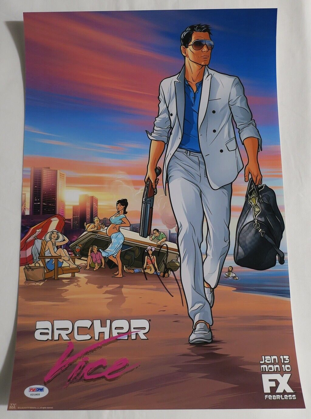 H Jon Benjamin Signed Archer Authentic Autographed 12x18 Photo Poster painting PSA/DNA #Y21905