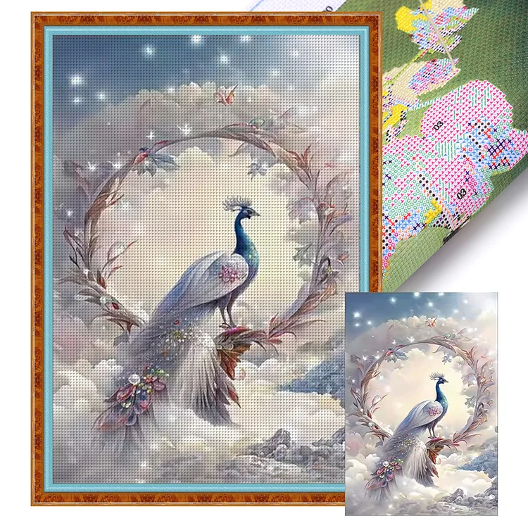 Peacock 11CT Stamped Cross Stitch 40*57CM