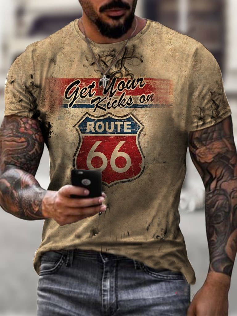 Men's Motorcycle Print T-Shirt