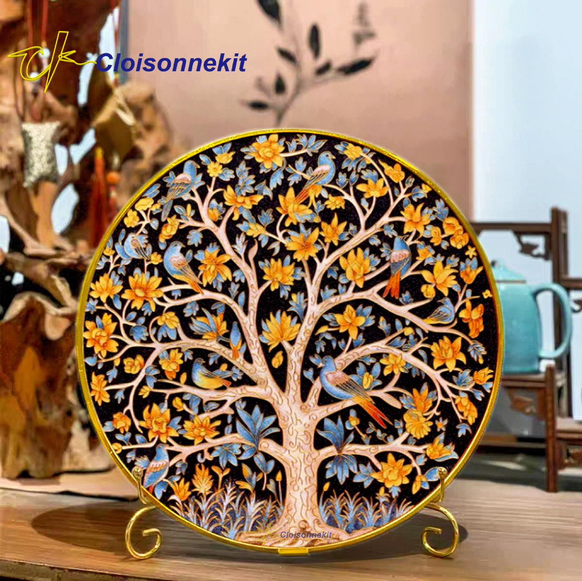 Birds Among the Dense Foliage -Cloisonne Painting Art Kits - Cloisonnekit