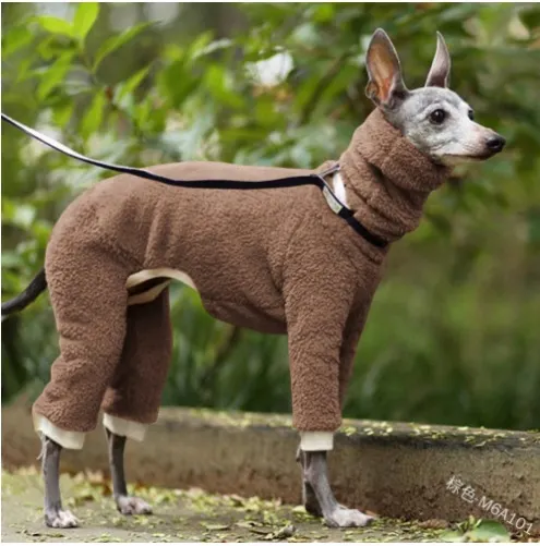 Brownm Brownm Double-Sided Velvet Dog Suit New Pet Clothing Pure Color Four-Legged Dog Suit Warm Clothes