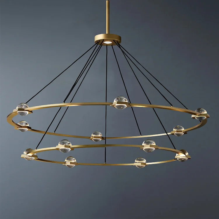 Éclatant vintage Sophistication Two-tier Round Chandelier 60" Vjlight
