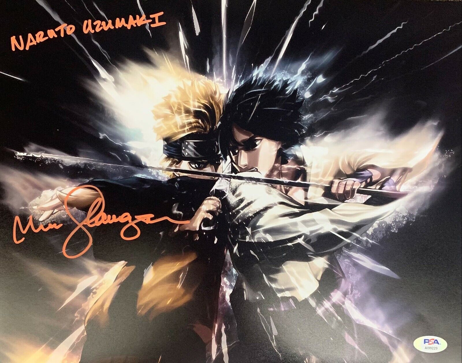 Maile Flanagan Naruto autographed inscribed 11x14 Photo Poster painting PSA COA Naruto vs Sasuke