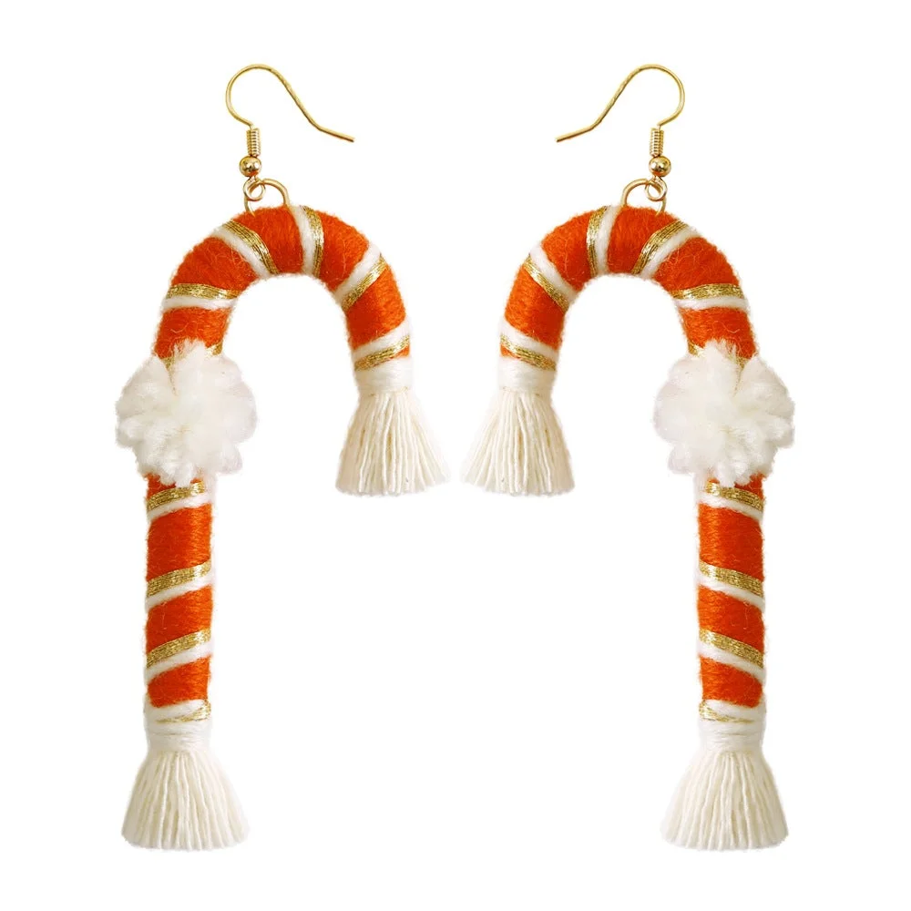 Tinyname® Santa Claus Earrings Bohemian Tassel Woven Earrings