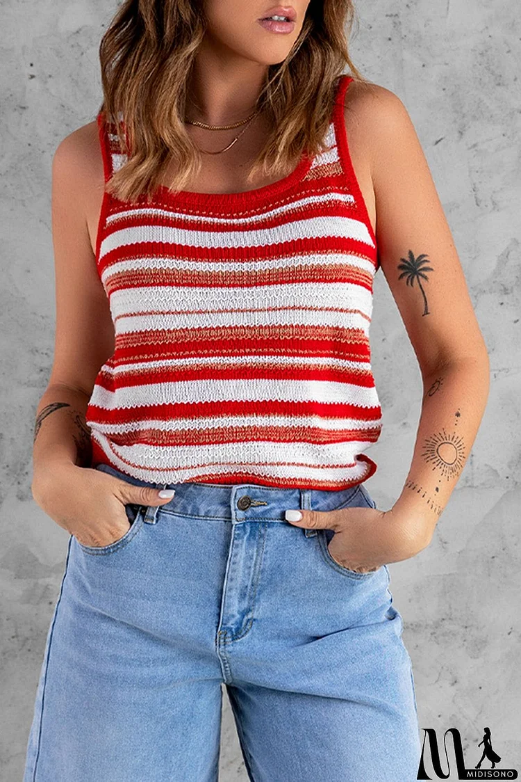 Scoop Neck Striped Tank