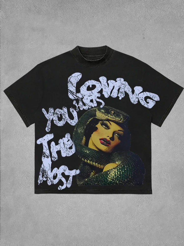 Snake & Beauty Print T-shirt