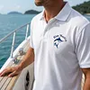 Men's Casual Short-Sleeve Polo Shirt For Outdoor & Beach Vacations-Bule Marlin by Inlyline