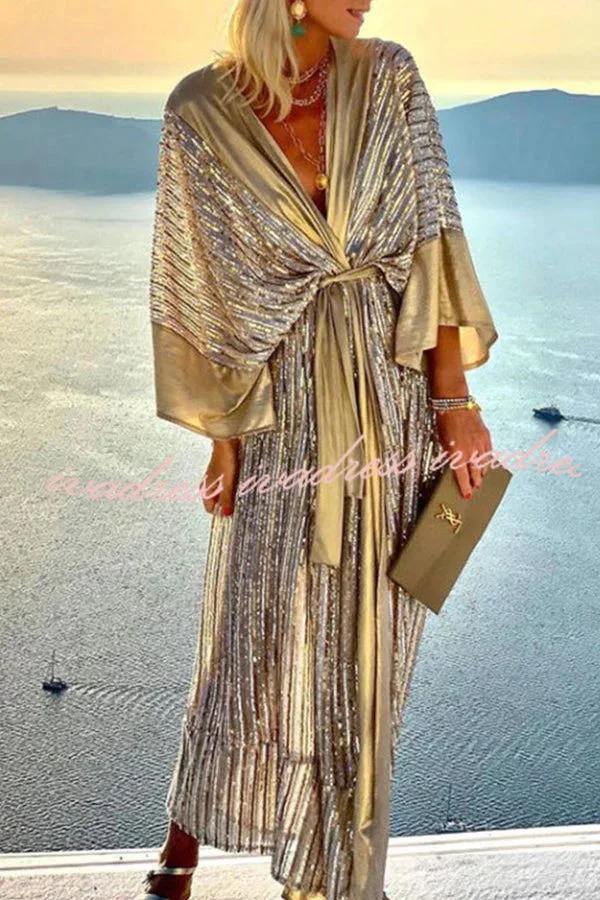 Dreamy Evenings Retro Court Style Kimono Maxi Dress