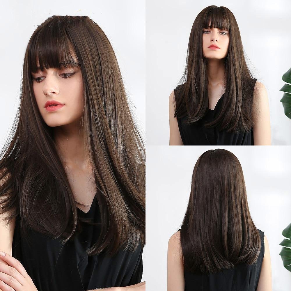 18inches Long Hot Natural Wig with Bangs-elleschic