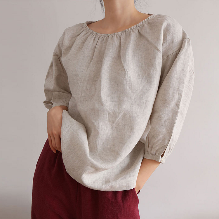 Washable Linen Blouse For Women-ChouChouHome