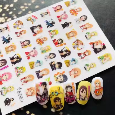 Hairrd New Tian Guan Ci Fu Pretty Otaku Nail Merch Anime Cartoon Kawaii Nail Stickers Anime 3D Nail Art Accessories Decal Unique