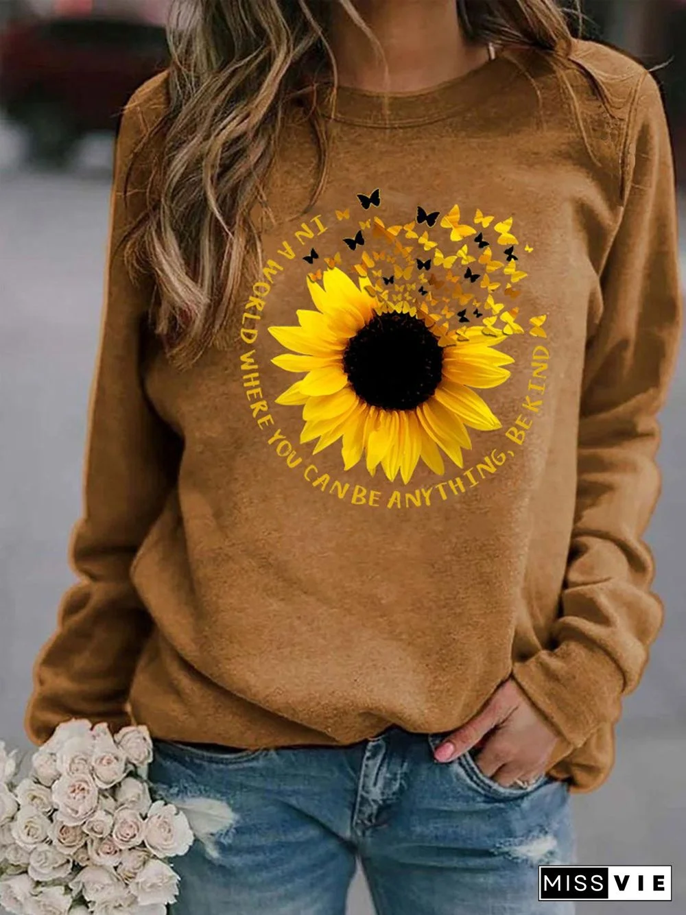 Sunflower Butterfly Sweatshirts