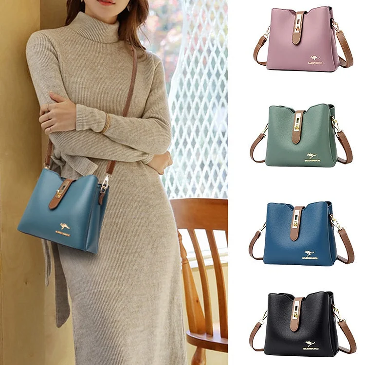 Women's Casual Bucket Bag with 2 Straps for Carrying