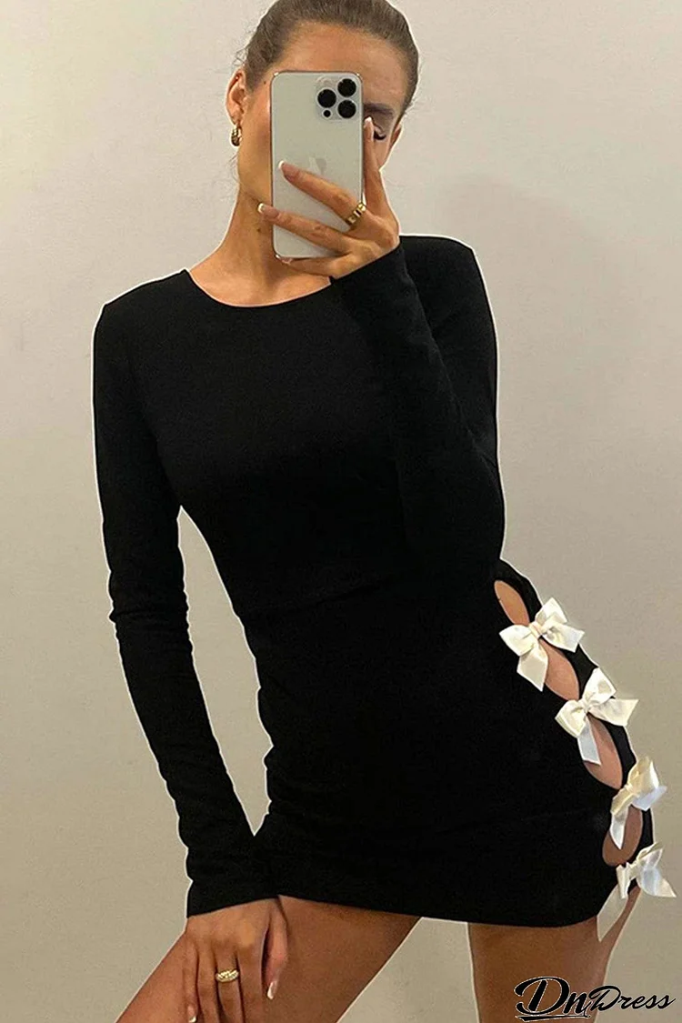 Bow Cut Out Pack Hip Dress