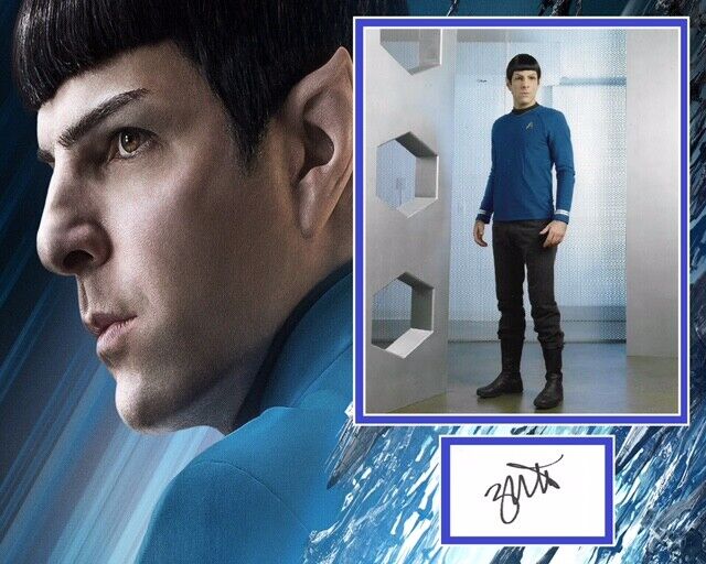 ZACHARY QUINTO SIGNED STAR TREK Photo Poster painting MOUNT ALSO ACOA CERTIFIED