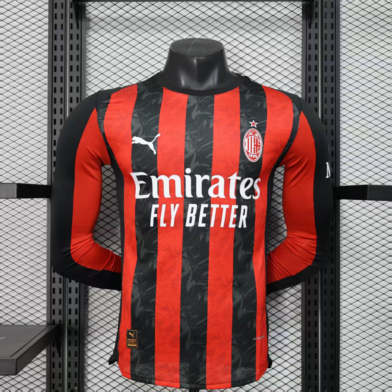 2025-2026 Long Sleeve Player Version AC Milan Home Football Shirt 1:1 Thai Quality- Maxi Kit