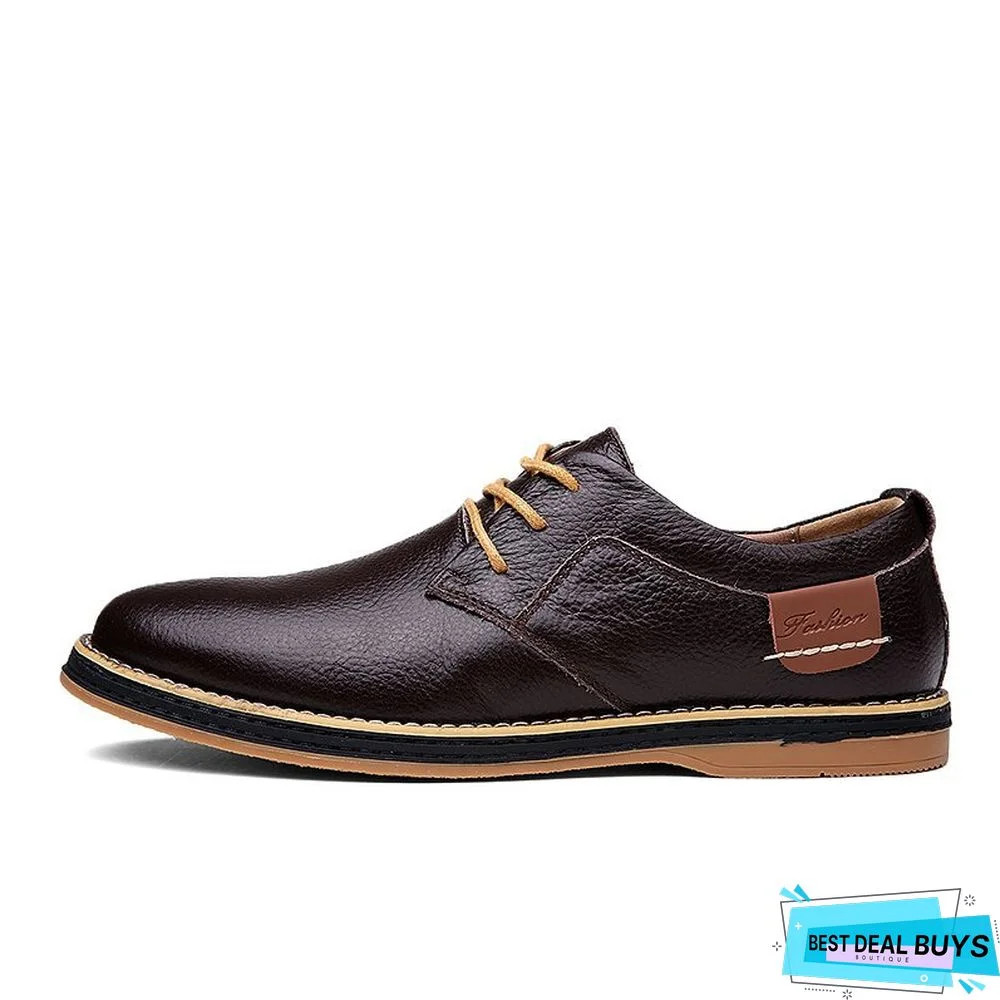 Men Large Size Office & Career Split Joint Leather Shoes