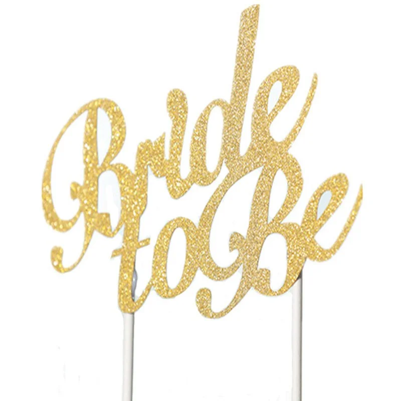 1pcs Gold Silver Bride To Be Cake Topper Bachelorette Hen Girls Night Party Bridal Shower Wedding Engagement Cake Decoration