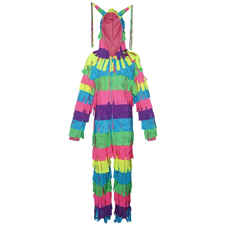 Adult Unisex Pinata Costume Outfits Stage Performance Clothes Halloween Carnival Suit 