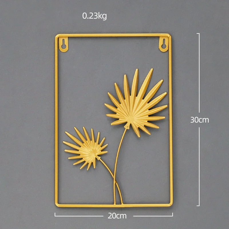 Nordic Style Leaf Shape Hanging Wall Creative Iron Ginkgo Leaf Decoration Living Room Sofa Background Wall Decor Accessories