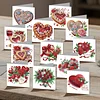 12Pcs Valentines Day Heart DIY Diamond Painting Greeting Cards for Adults Gifts