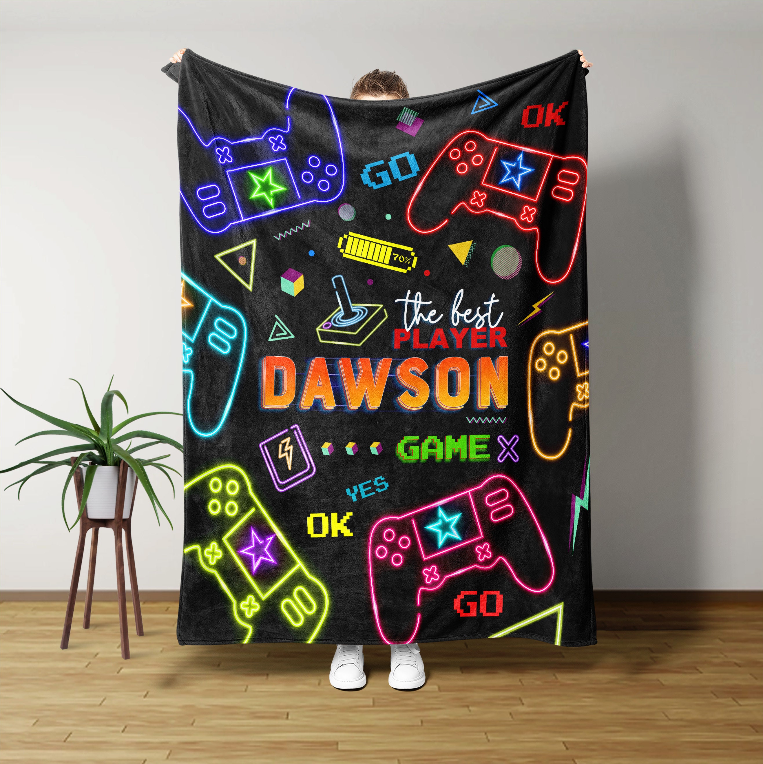 kustomball Game Blanket{Custom Name Blankets, Personalized Name Blanket}