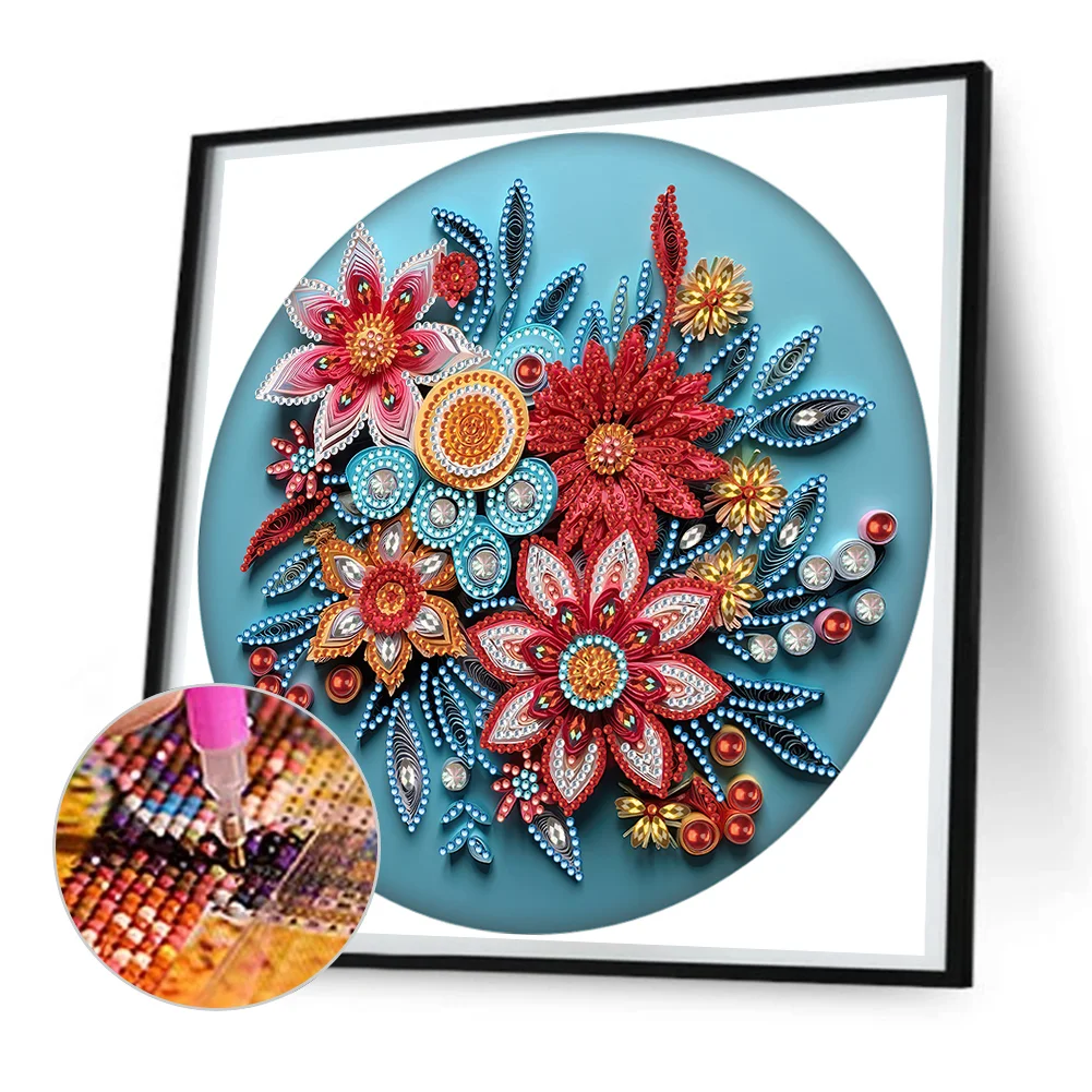 Diamond Painting - Partial Special Shaped Drill - Flower(Canvas|30*30cm)