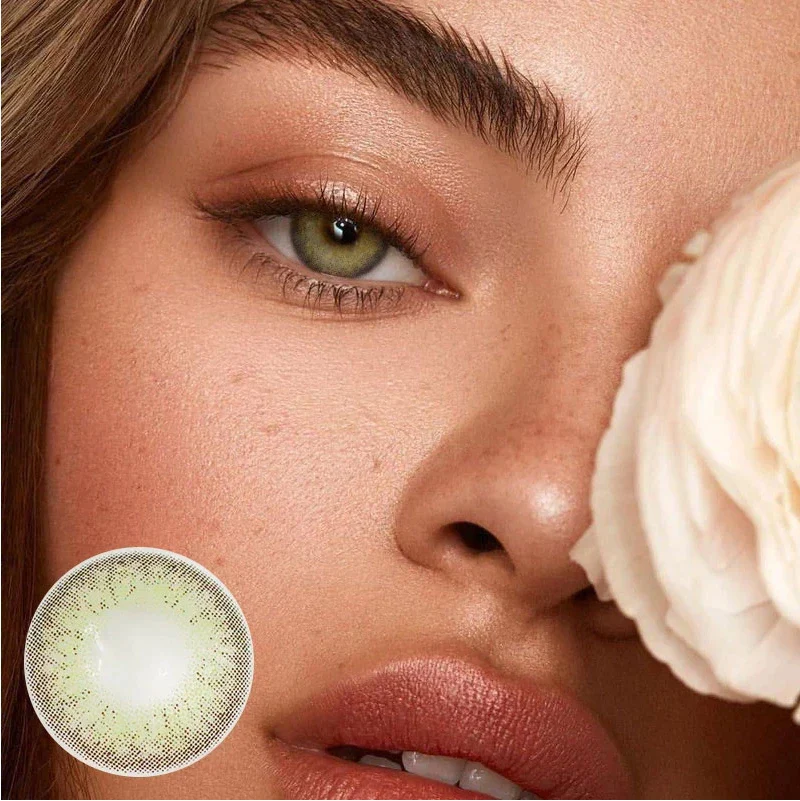 Green Prescription Contact Lenses Nice Decoration For Your Eyes 14mm