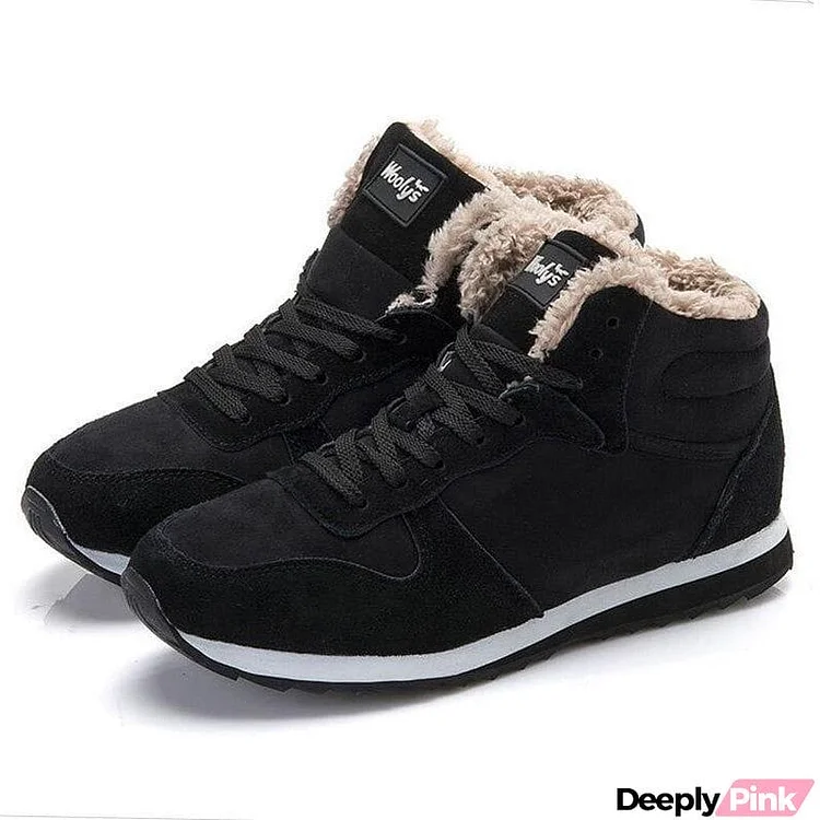 Men's Winter Sport Style Lightweight Warm Flat Cotton Running Sneakers