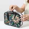 DIY Flowers Diamond Art Rhinestone Makeup Bag Transparent PVC Storage Pack Gift