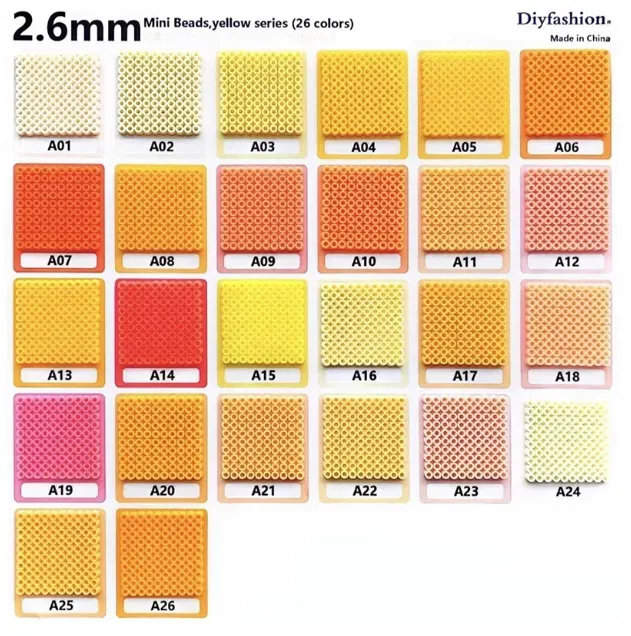 2.6mm Artkal Series A Yellow Fuse Beads 1200 beads / pack ✨