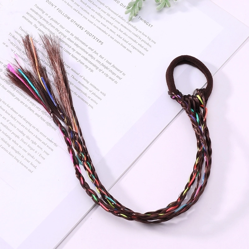 Fashion Children’s Colored Hair Rope Colorful Gradient Wig Twist Braid Rubber Band Hair Tie
